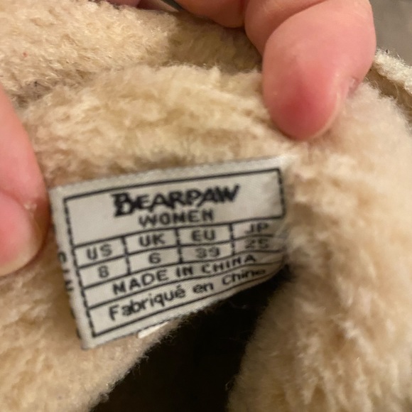 Bearpaw suede sheepskin and wool blend wedge lace up boots tan Size 8 - Picture 6 of 8